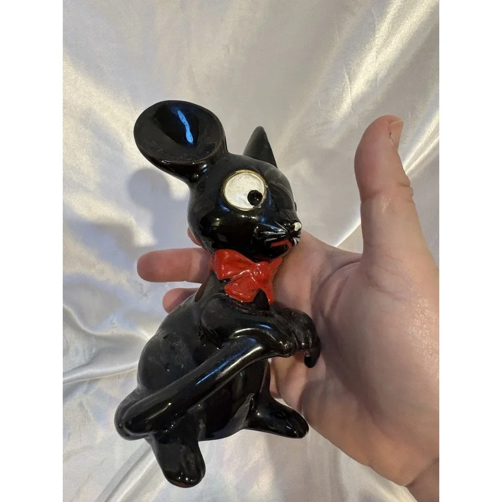 Vintage Black Big Ear Mouse Figurine